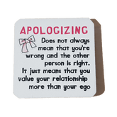 C&F Wooden Quote Magnet - Apologizing